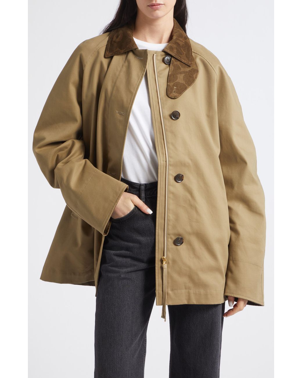 Marimekko Natural Essee Solid Cotton Coat