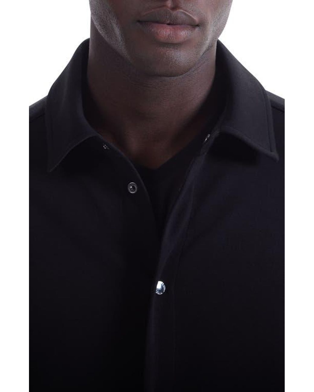 Bugatchi Blue Soft Touch Snap-Up Shirt for men