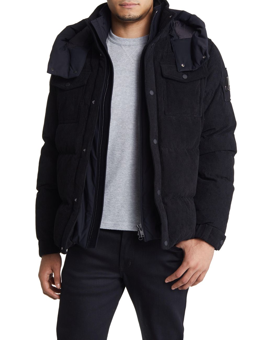 Moose Knuckles Souris Quilted Corduroy Down Coat in Black for Men Lyst