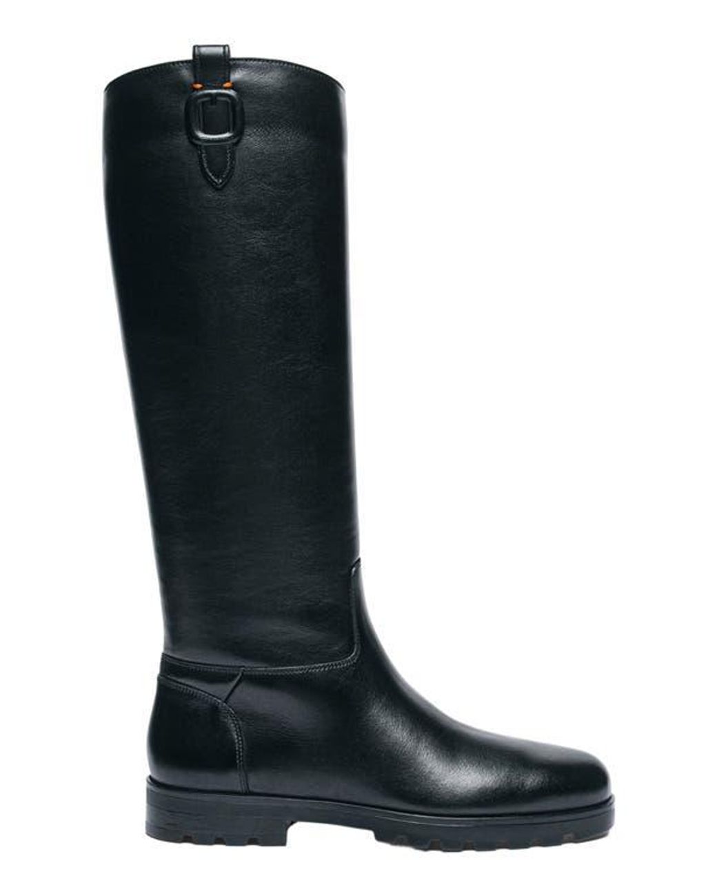 Santoni Black Leather Boot