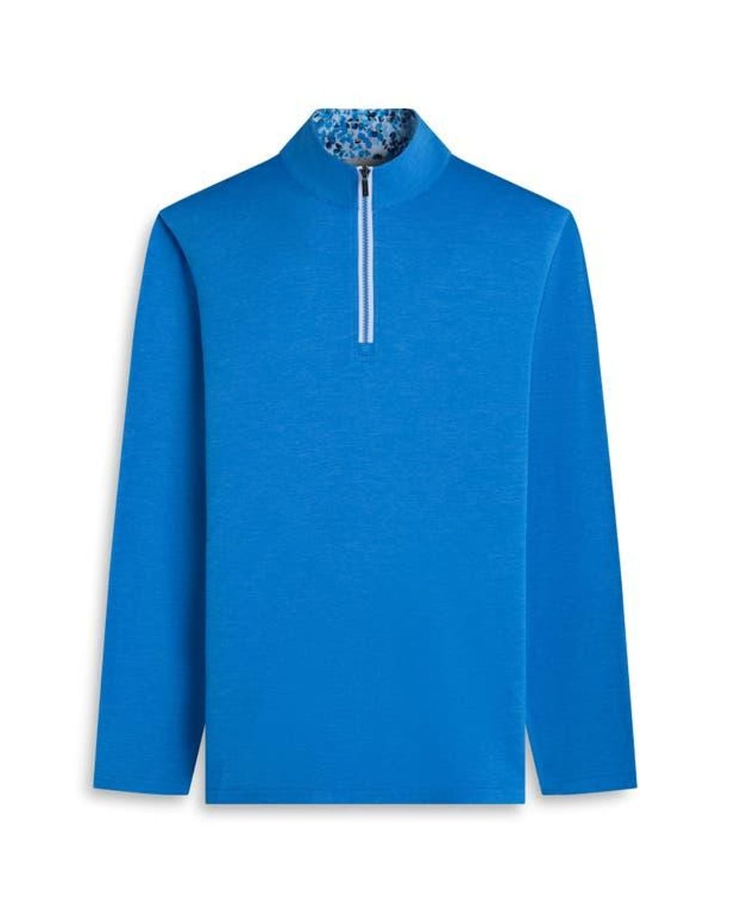 Bugatchi Blue Quarter Zip Pullover for men