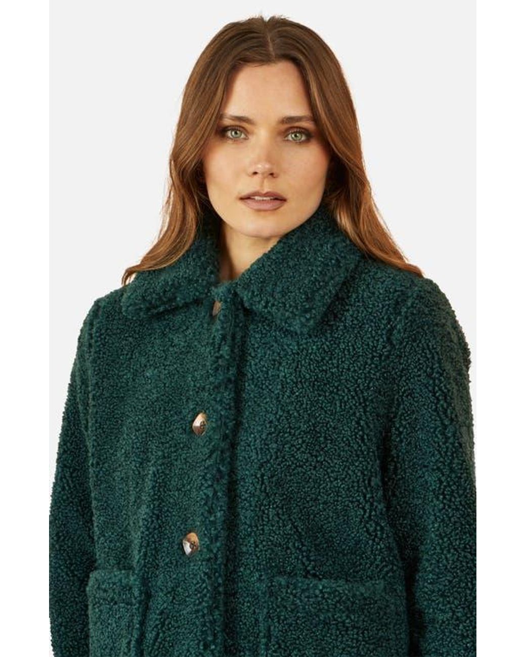 Yumi' Green Short Teddy Bear Jacket