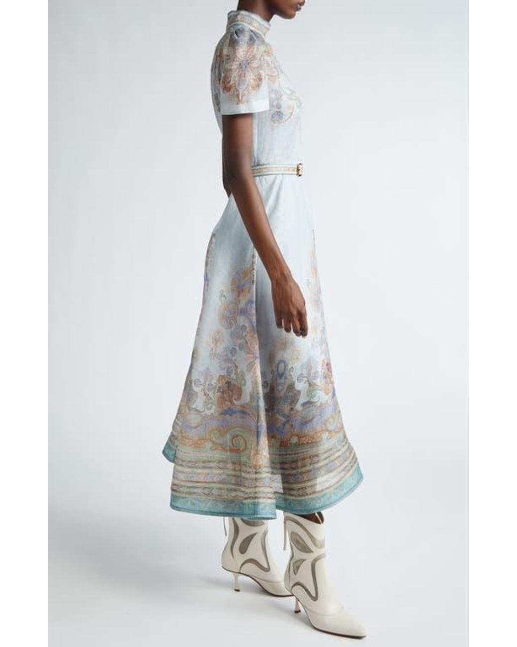【Zimmermann】EDEN BELTED MIDI DRESS ハイネック ベルトミディ Zimmermann - Eden Belted Midi Dress – Sydney Fashion Hire