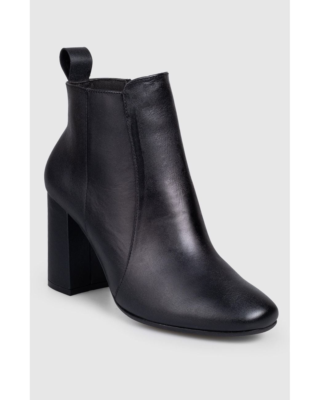 Manuela Black Samantha Block Heel Side Up Bootie