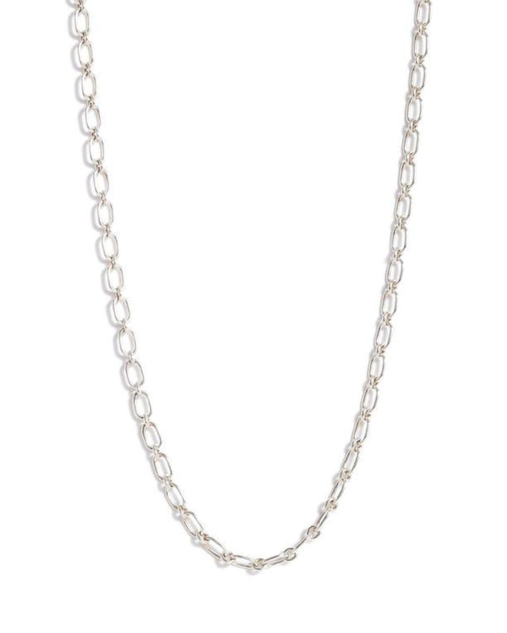 Anzie White Rectangle Link Chain Necklace