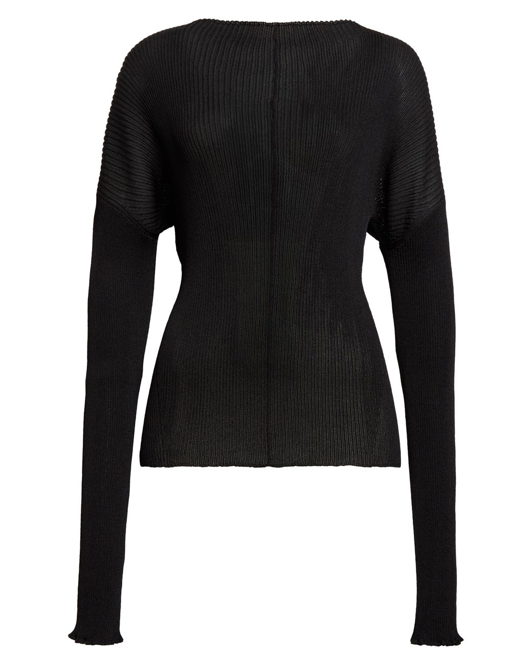 Proenza Schouler Long Sleeve Rib Top in Black Lyst