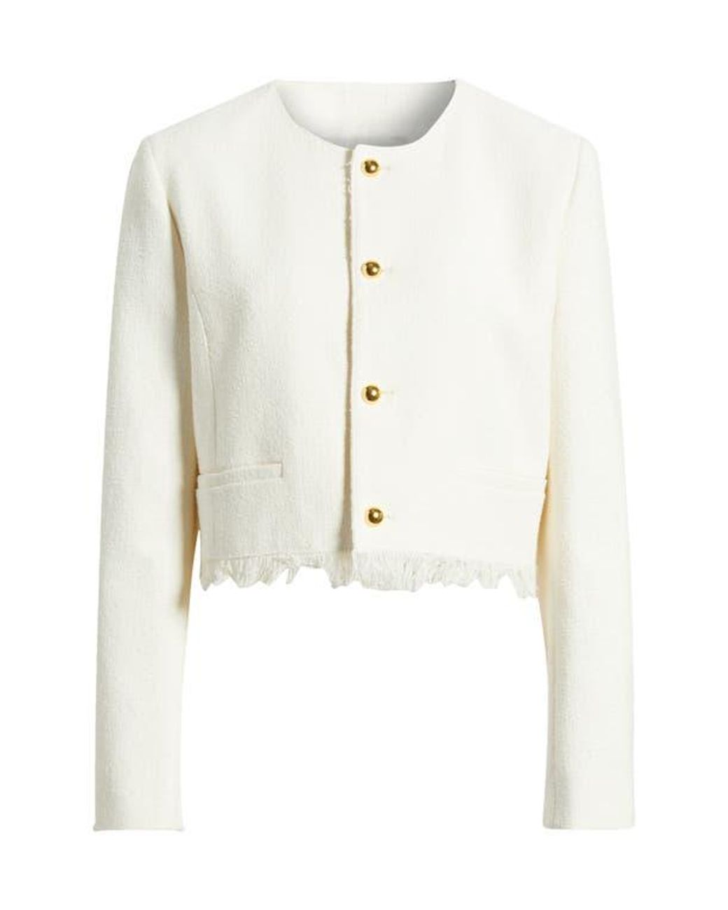 cochan♡Lumignon tweed fringe jacket 白 FRAME The Tweed Fringe Jacket | Harrods DK