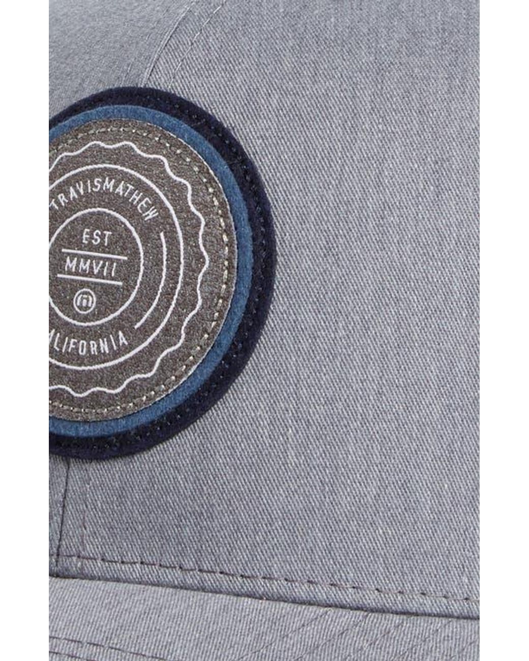 Travis Mathew Black The Patch Trucker Hat for men