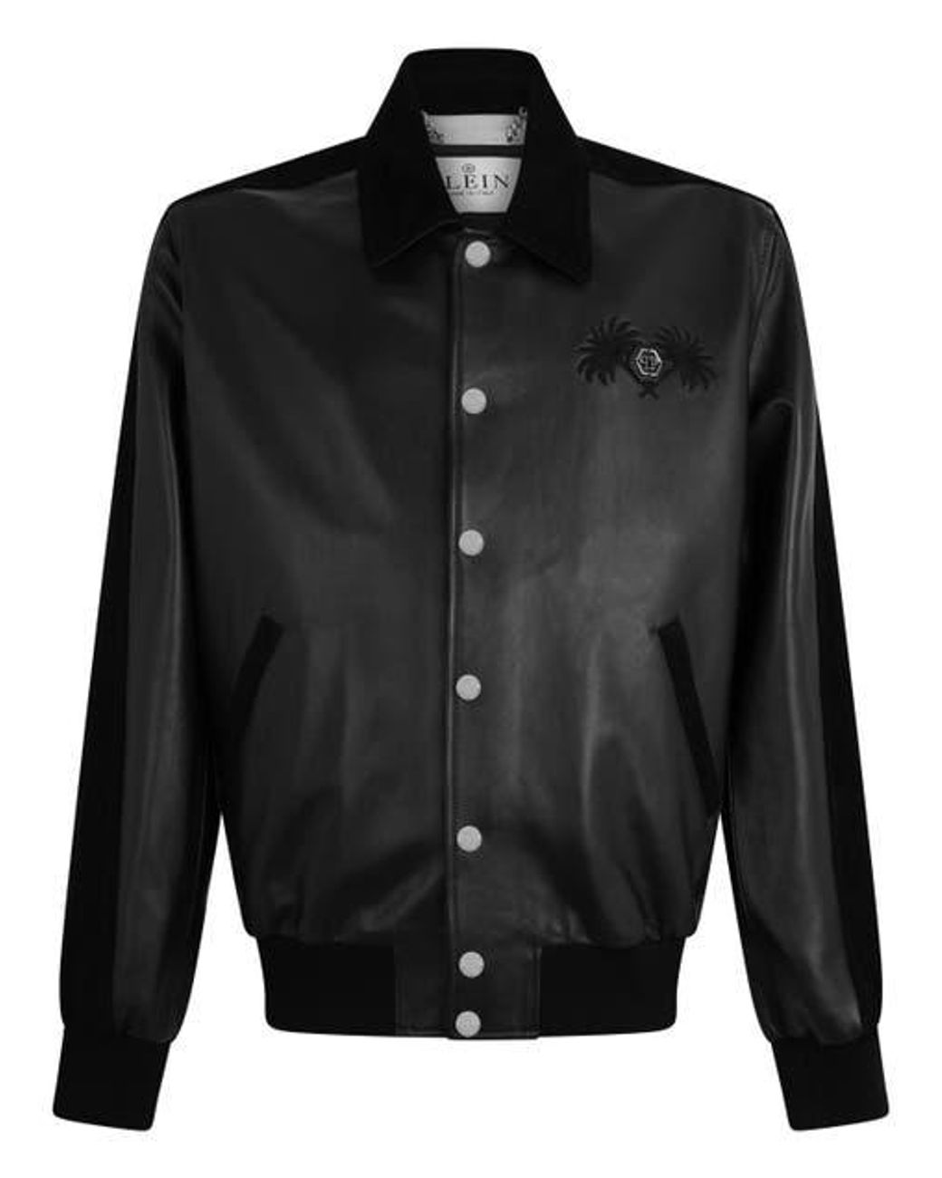 Philipp Plein Black Coster Jacket Palms for men