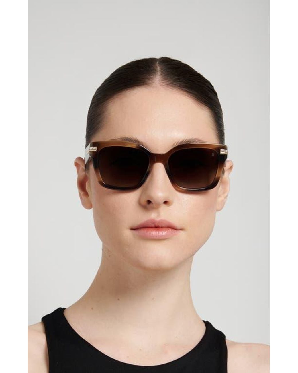 Stuart Weitzman Brown 54Mm Gradient Polarized Square Sunglasses