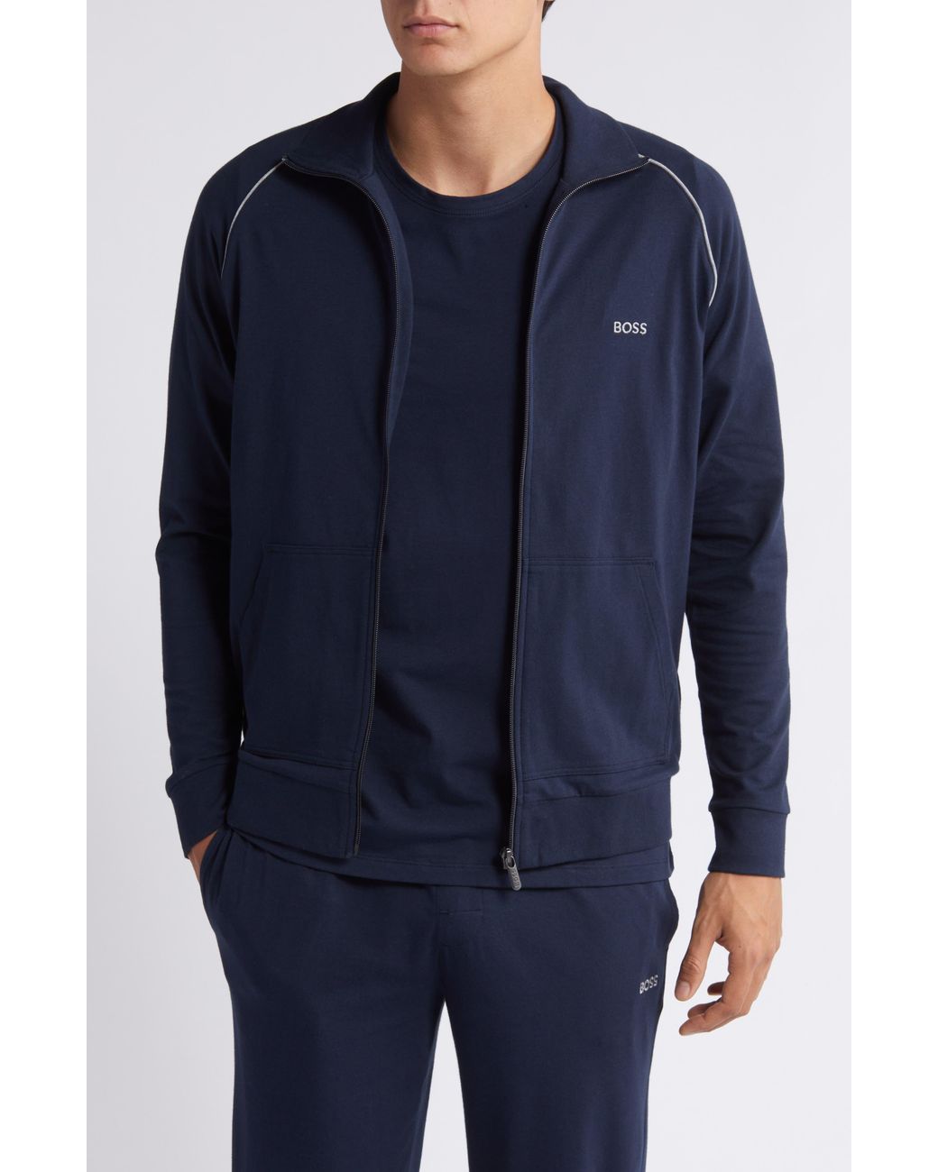 Boss Blue Mix Match Zip Jacket for men