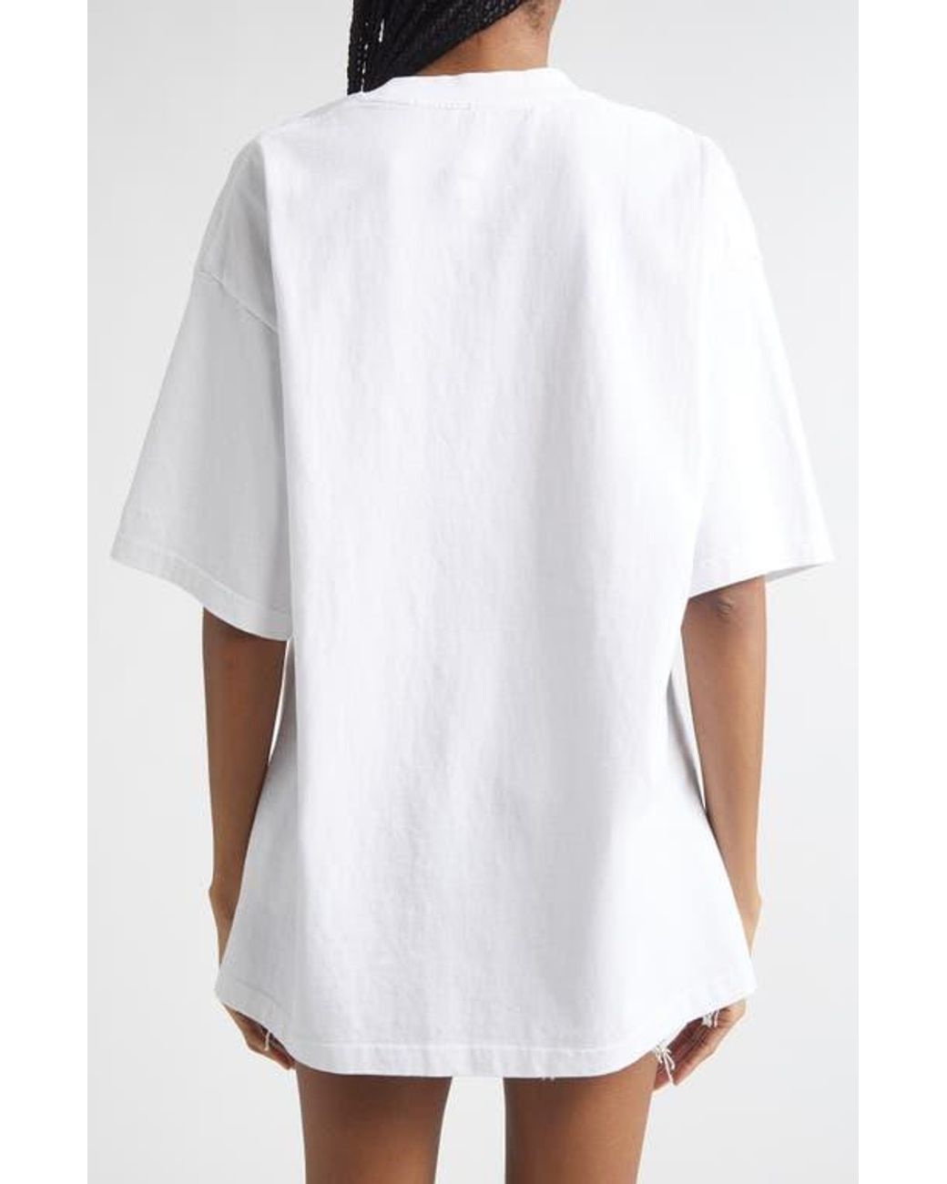 Alexander Wang Ice Cube Oversize Cotton Graphic T-Shirt in White