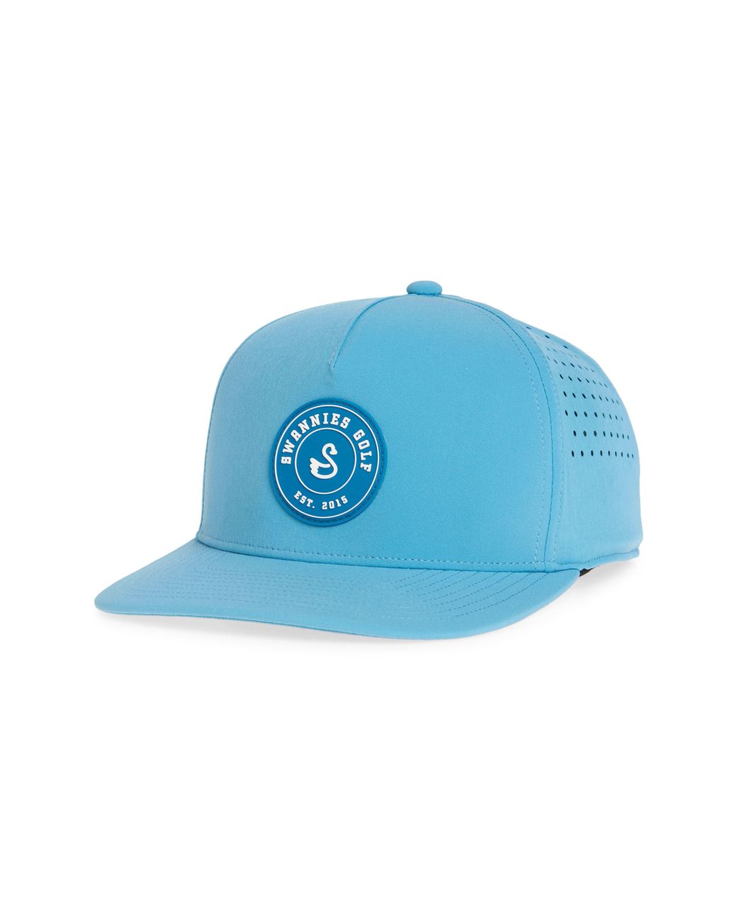 Swannies Blue Wade Perforated Snapback Baseball Cap for men