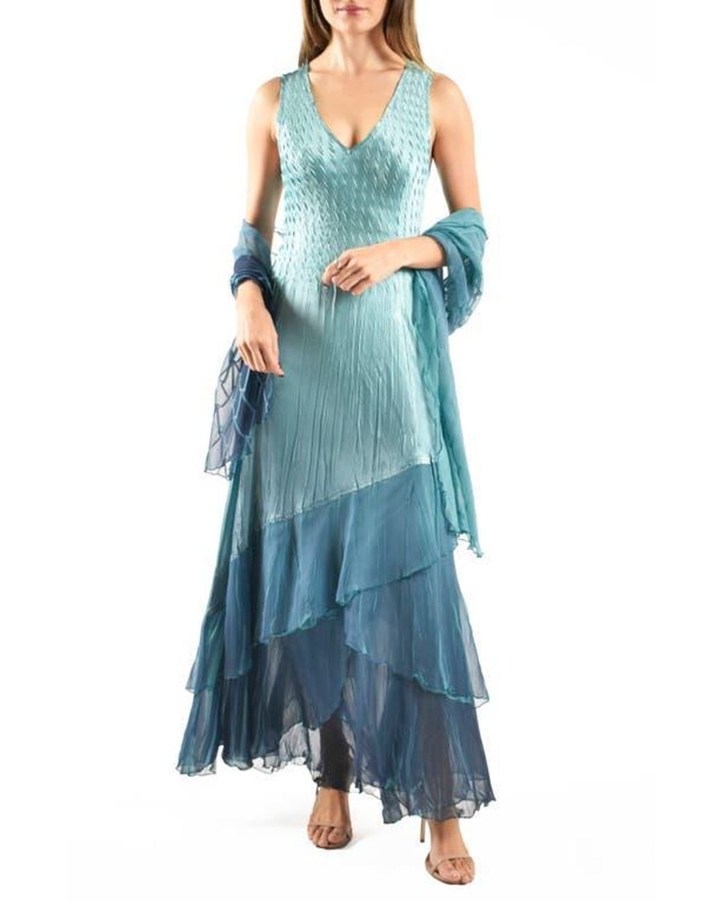 white christmas dresses Johnathan Kayne DPO1 Silk Chiffon Charmeuse Lining Dress – Mydressline