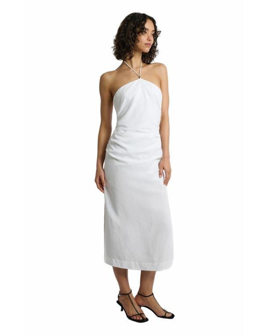 chinese dress ladies Onia Knit Scoop Back Linen Maxi Dress - White main image 1