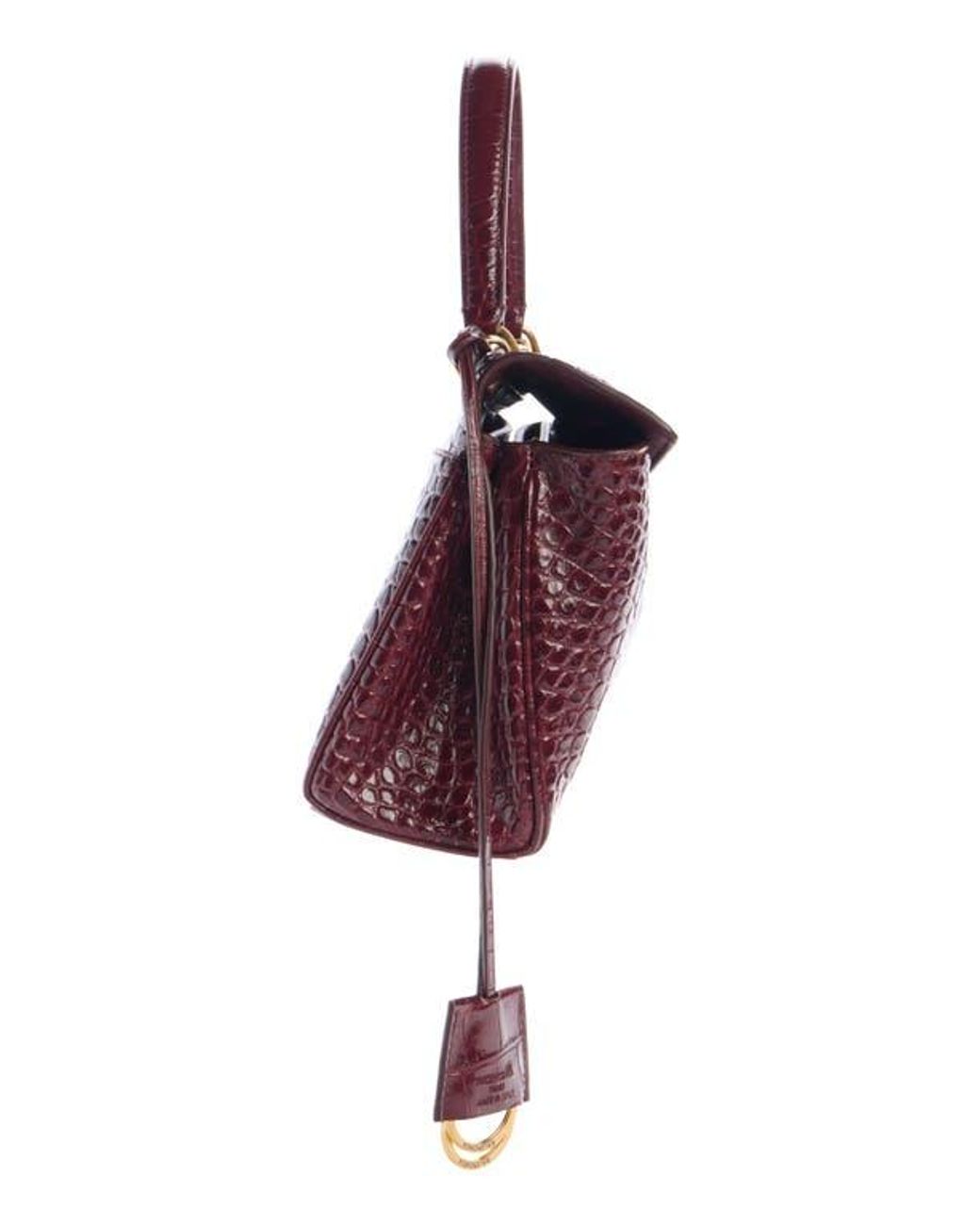 Balenciaga Mini Rodeo Croc Embossed Leather Top Handle Bag in