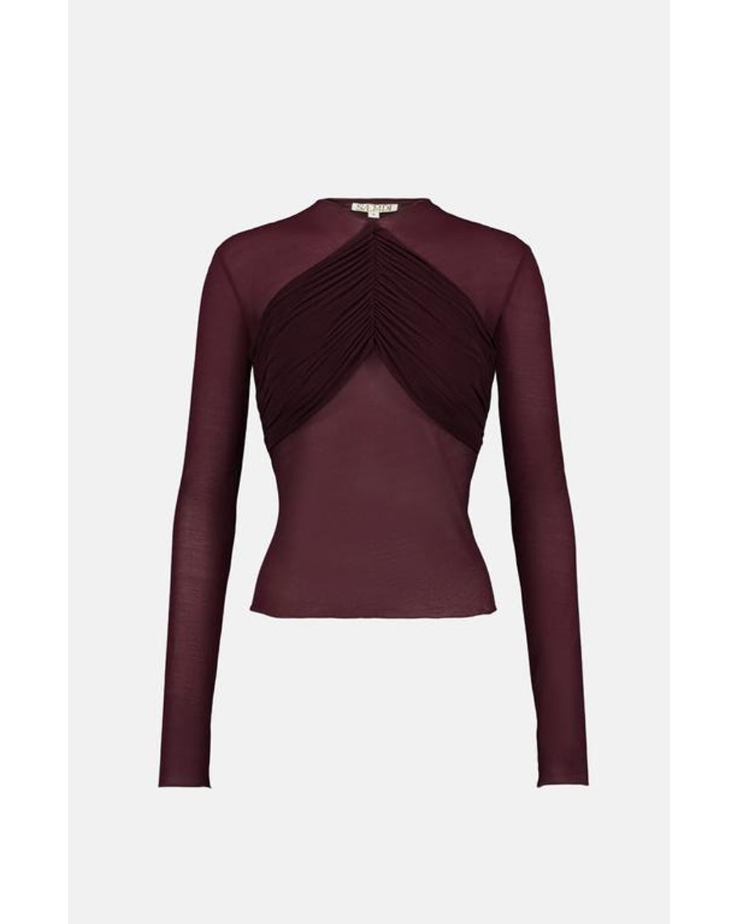 Saemdi Purple Mesh Draped Top