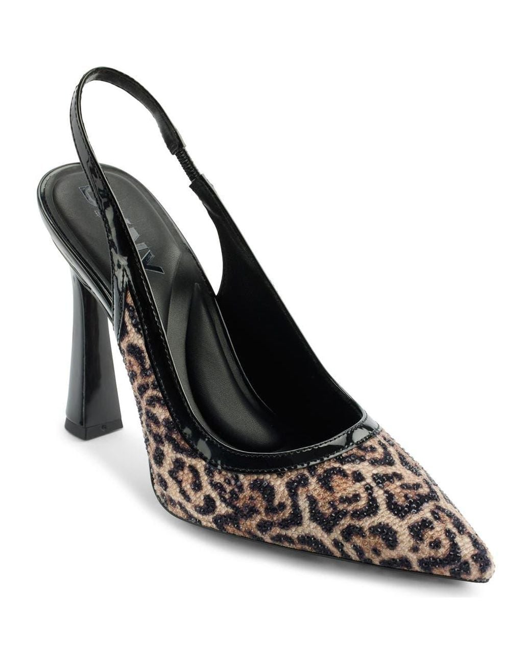 DKNY Black Cinette Slingback Pointed Toe Pump