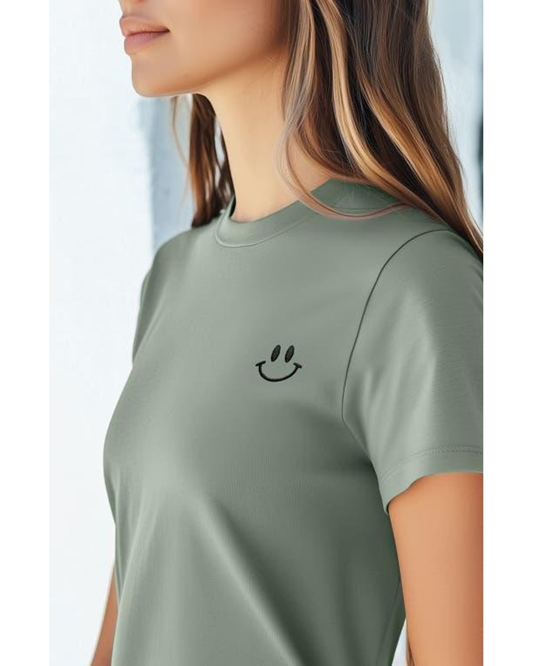 Alix Green Smile Face Tee