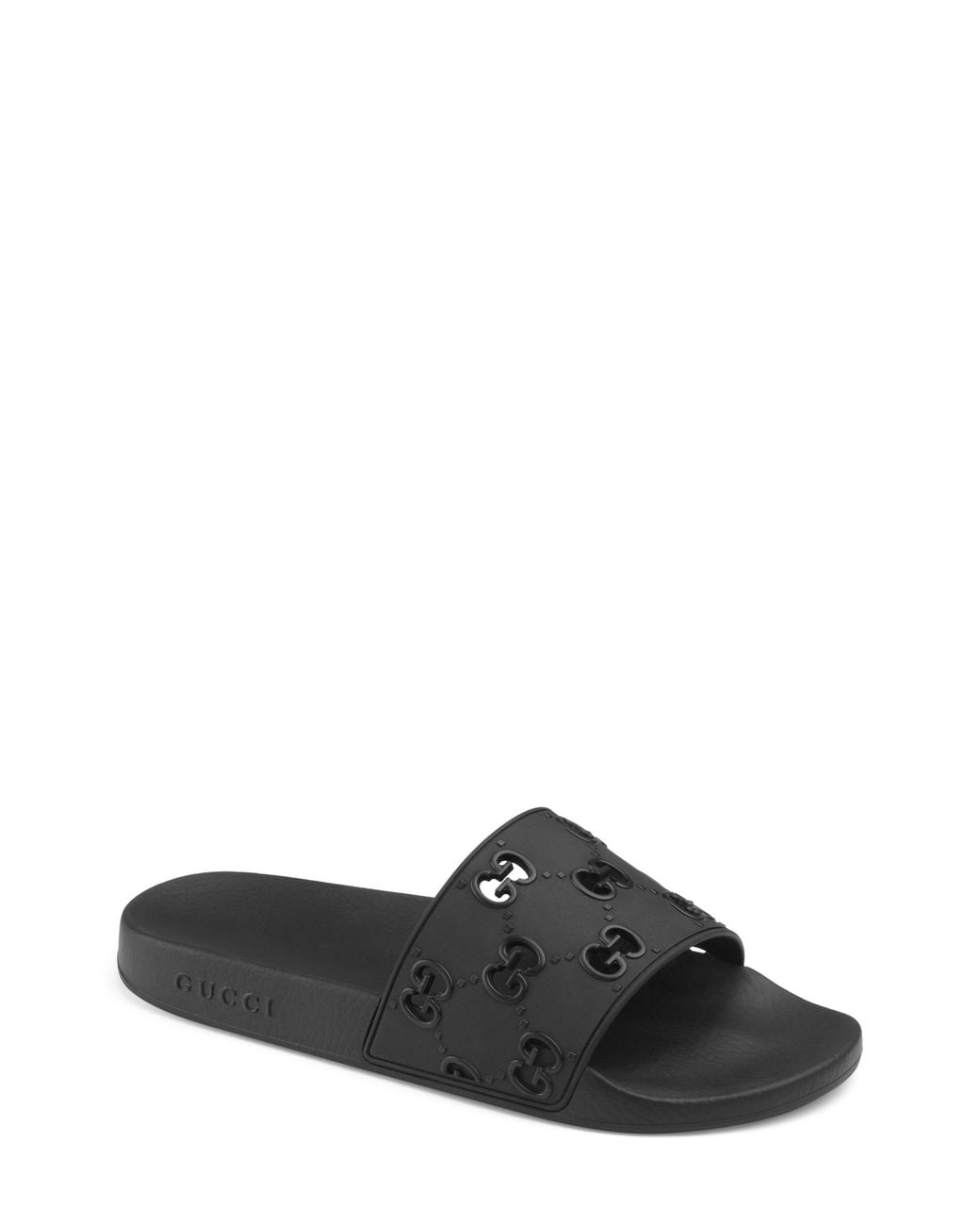 Gucci Pursuit GG Cutout Rubber Sliders in Black for Men - Save 66% - Lyst