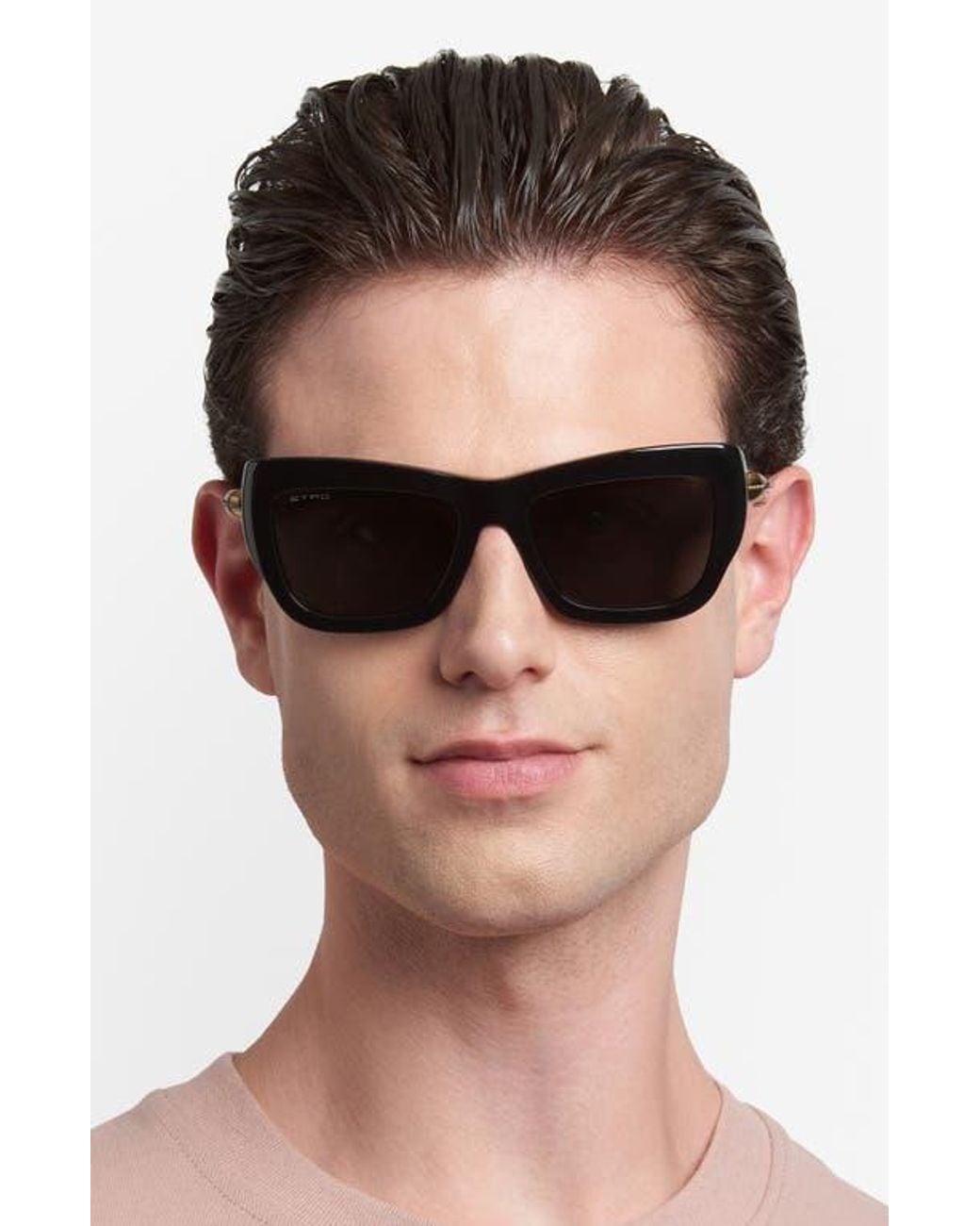 Etro Black 56Mm Rectangular Sunglasses