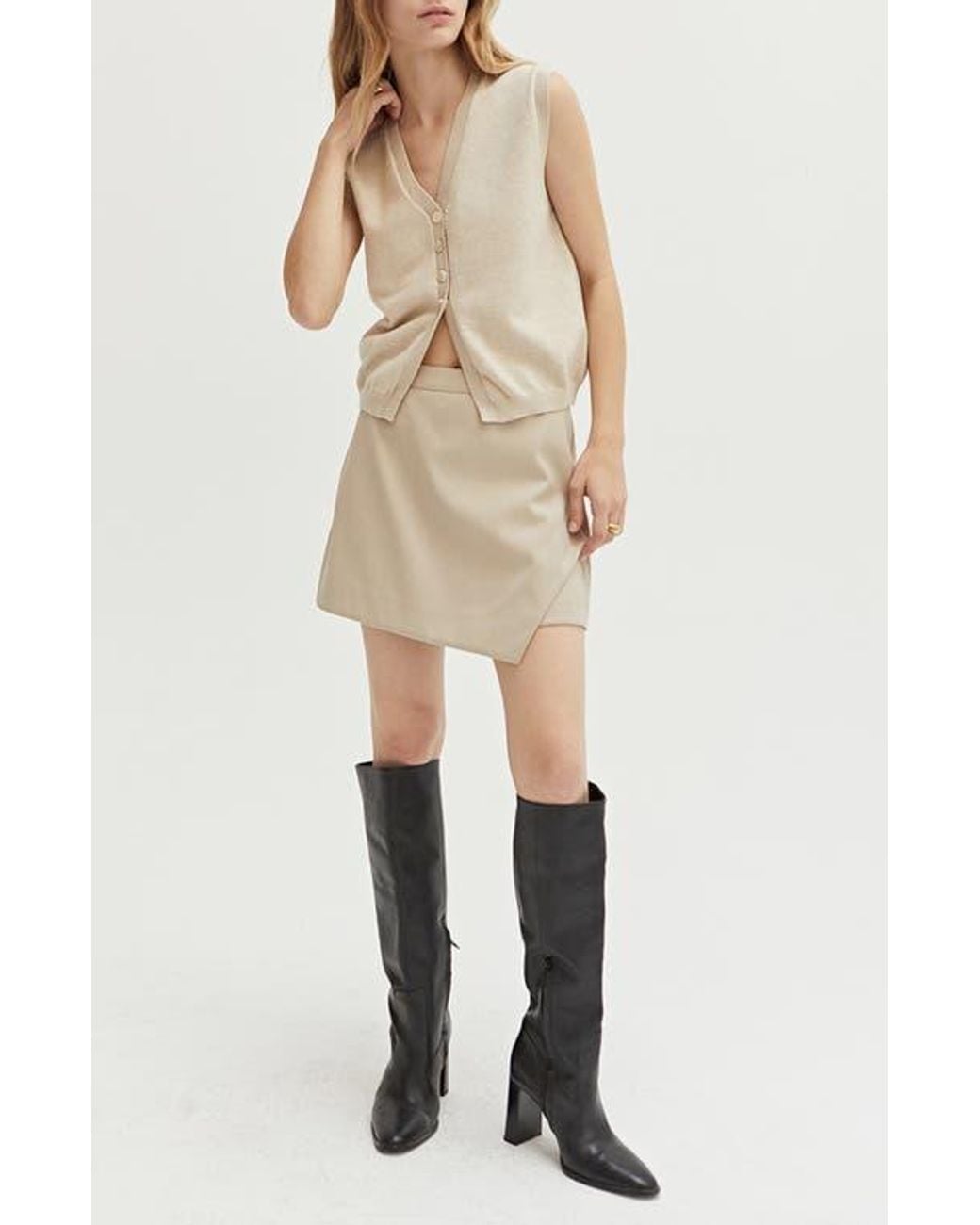 Crescent Natural Wrap Mini Skort