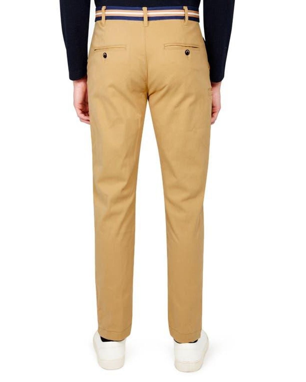 Con.struct Natural Slim Fit Solid Cotton Stretch Pants for men
