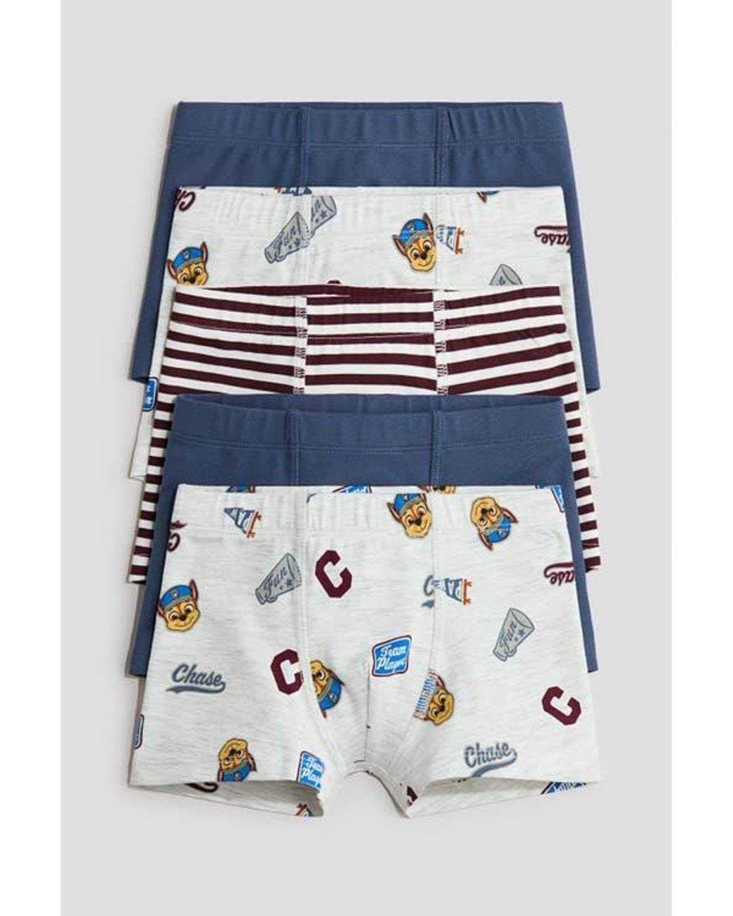 H&M Blue 5-Pack Cotton Boxer Briefs for men