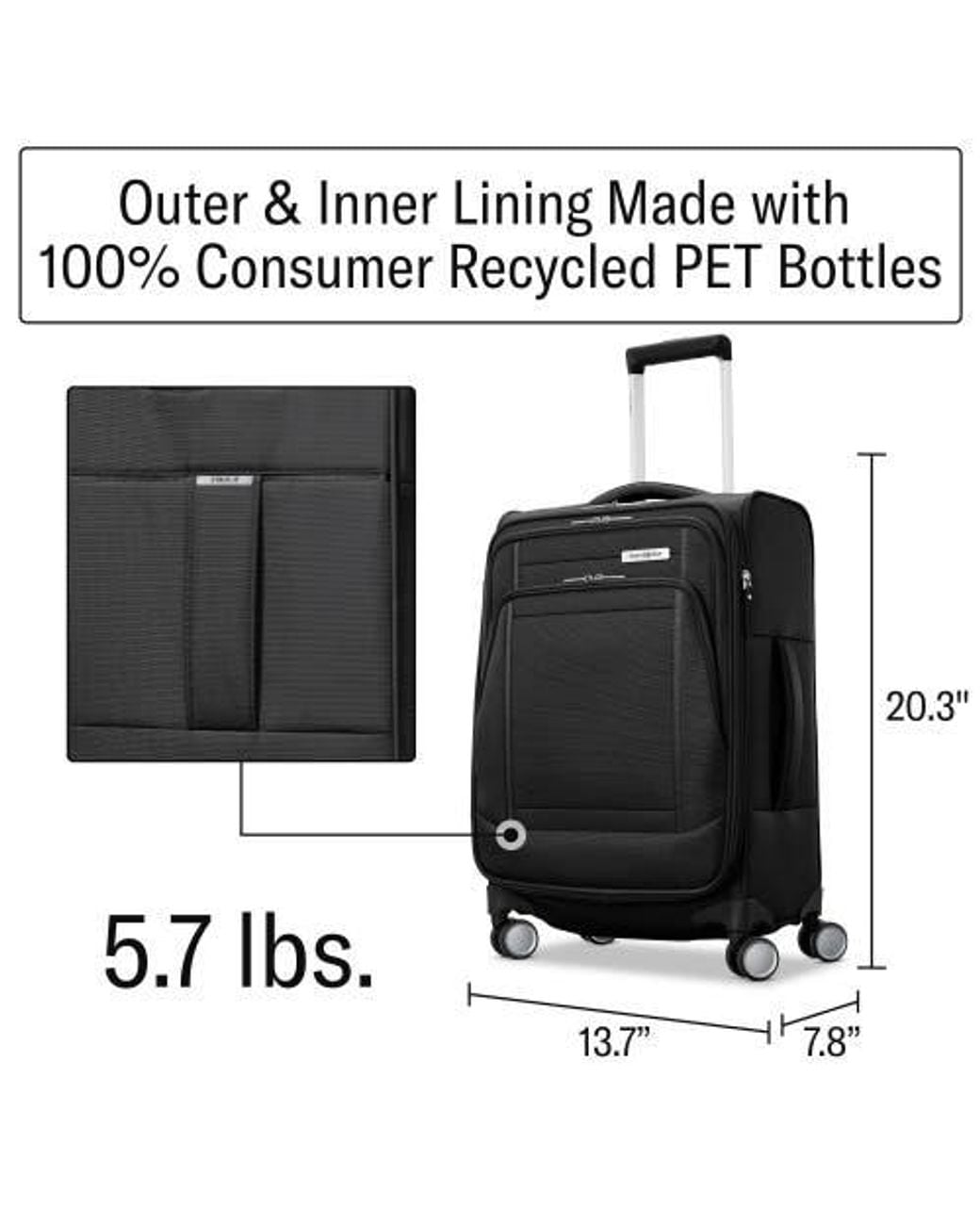 Samsonite Black Uplift Softside Luggage With Spinner Wheels