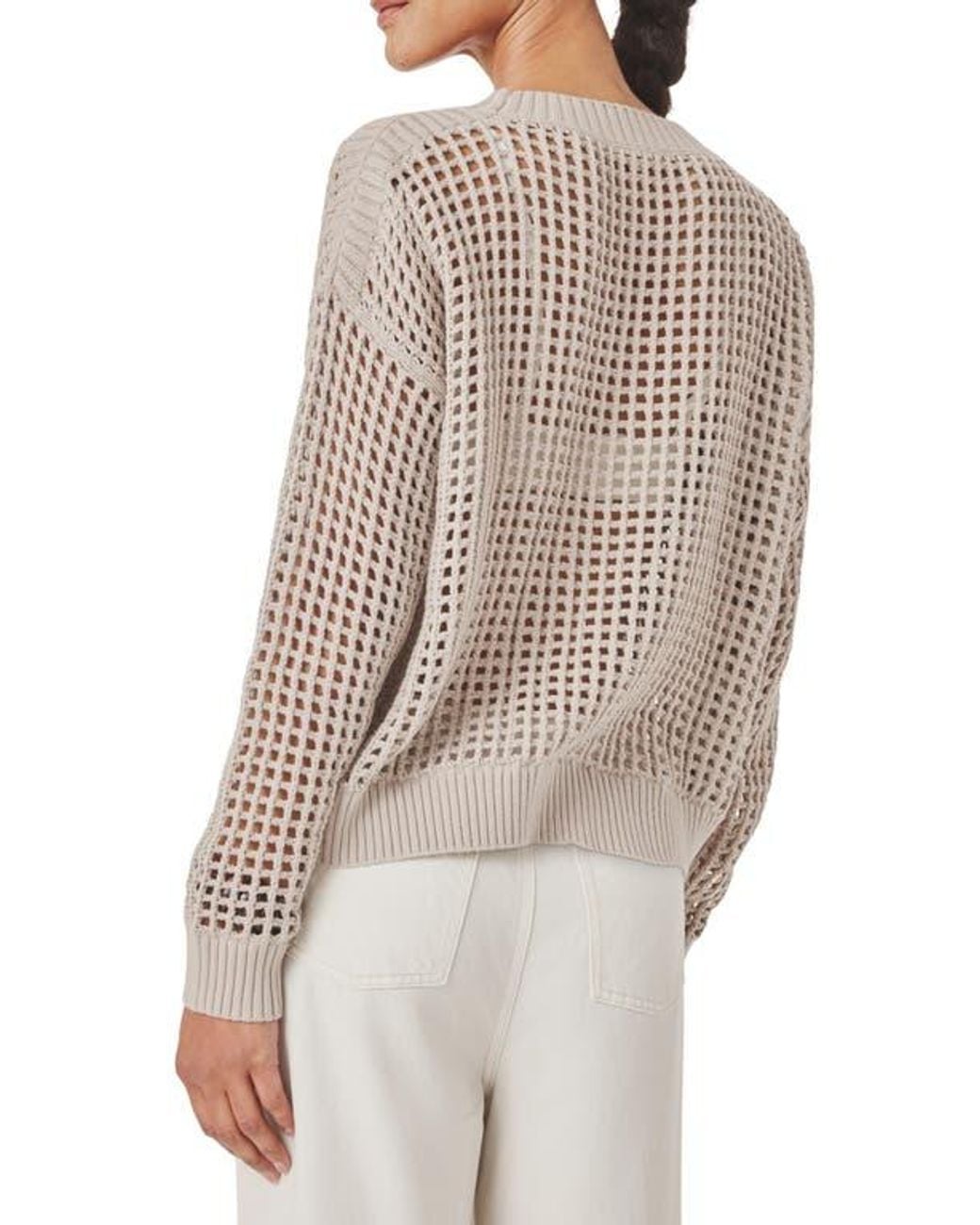 Splendid Multicolor Camellia Openwork V-Neck Cotton Blend Cardigan