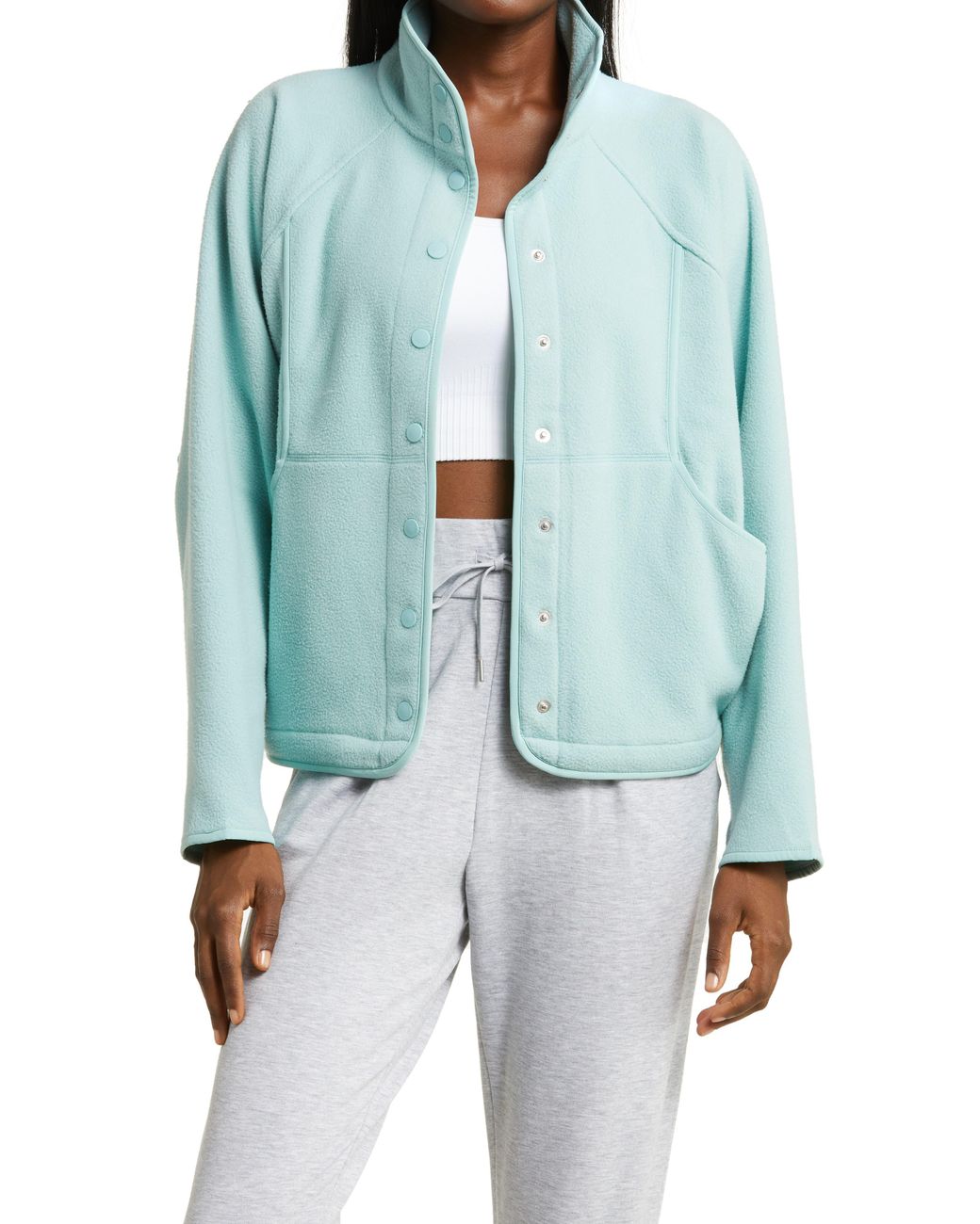 Outdoor voices rec fleece snap jacket Clearance