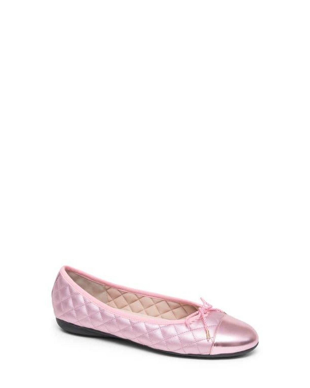 Paul Mayer Pink Best Cap Toe Quilted Ballet Flat