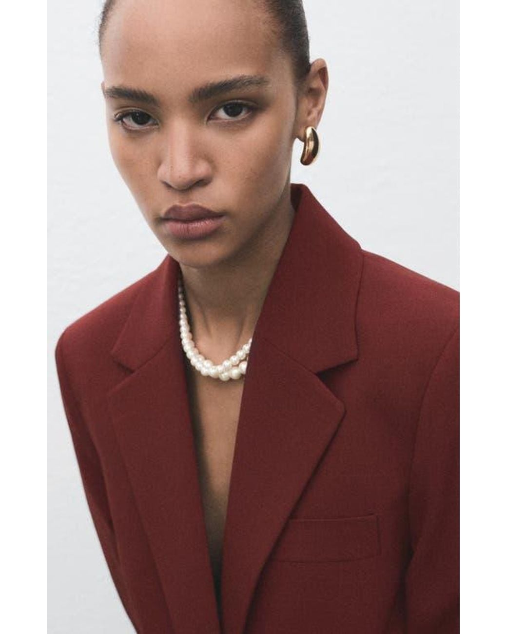 Mango Brown Straight Jacket