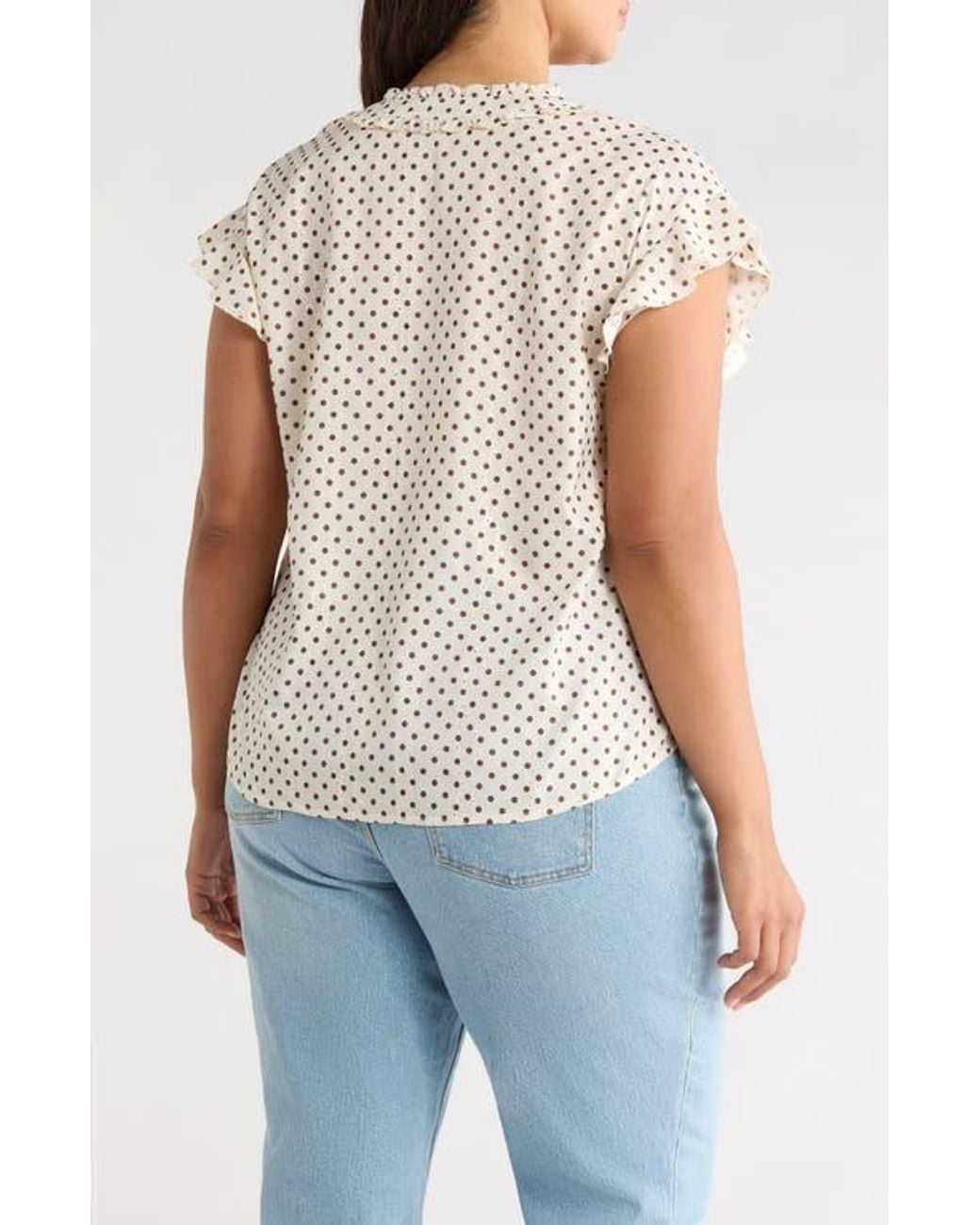 Wit & Wisdom Blue Flutter Sleeve Top