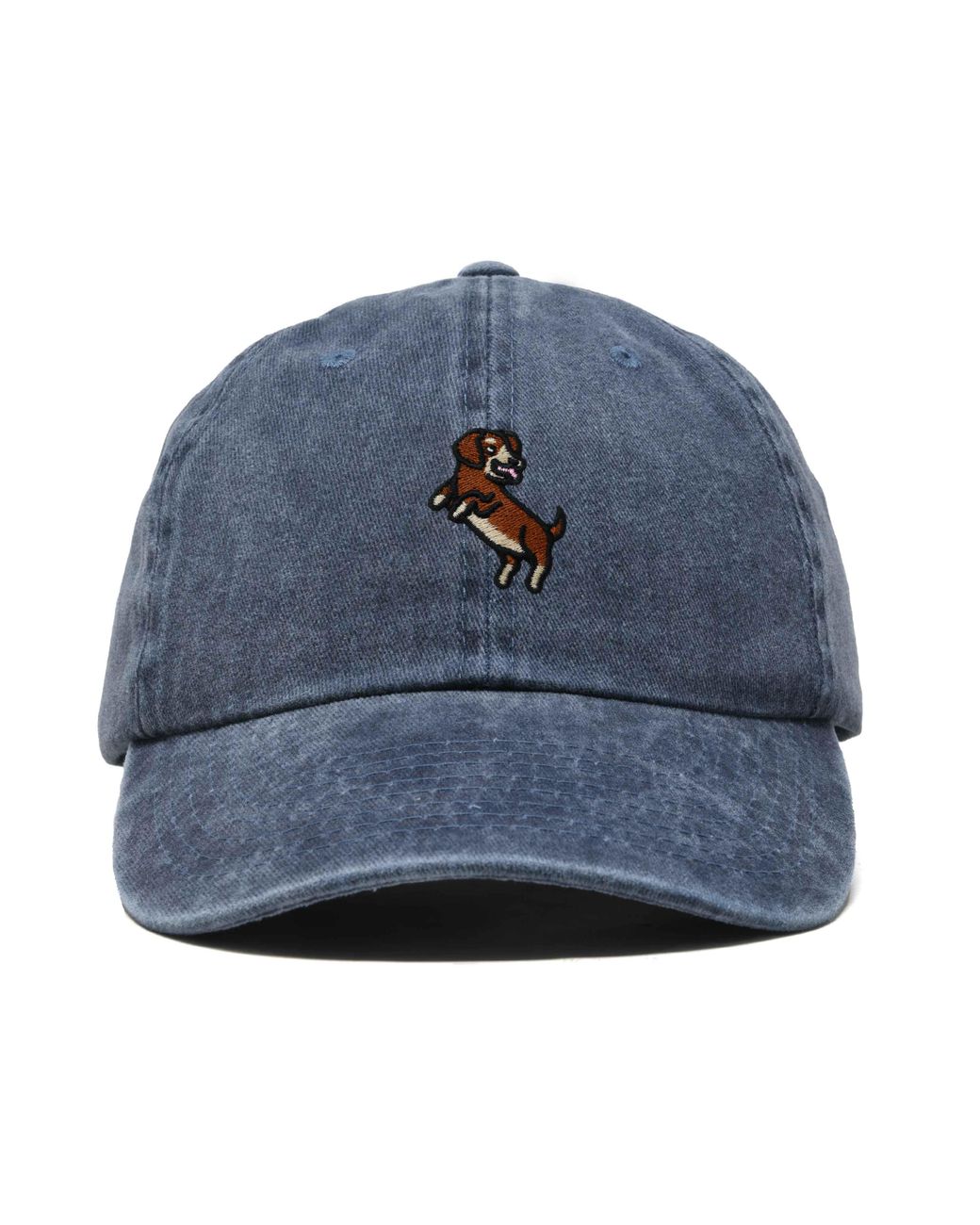 Alix Blue Dachshund Embroidered Dad Cap for men