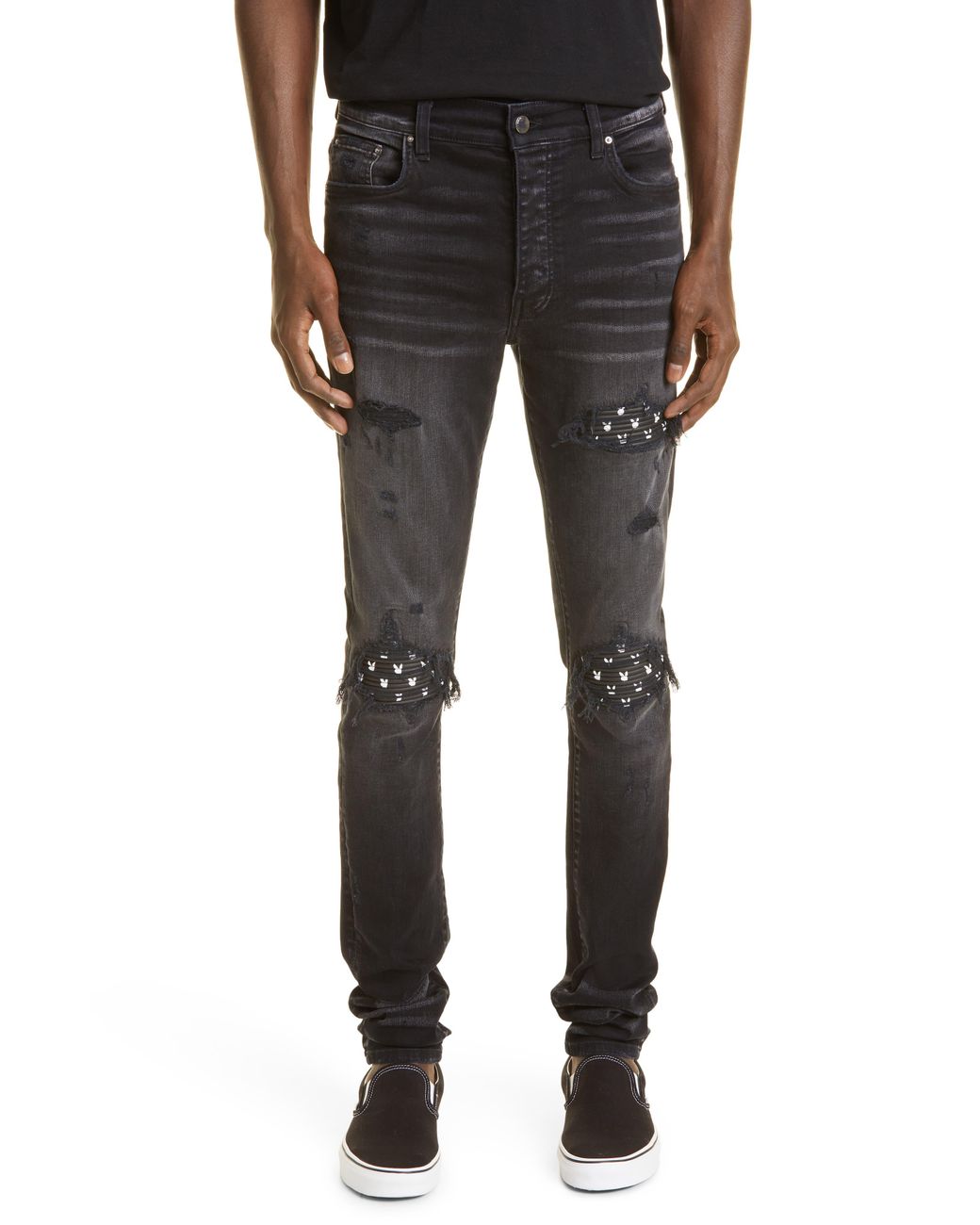 Amiri Mx1 Playboy Bunny Mended Jeans in Black for Men | Lyst Amiri Mx1 Playboy Bunny Mended Jeans in Black for Men | Lyst
