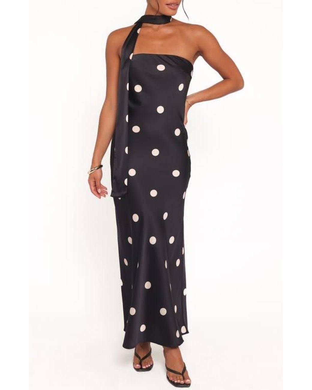 Petal & Pup Jutta Strapless Dress & Scarf Set in Black | Lyst