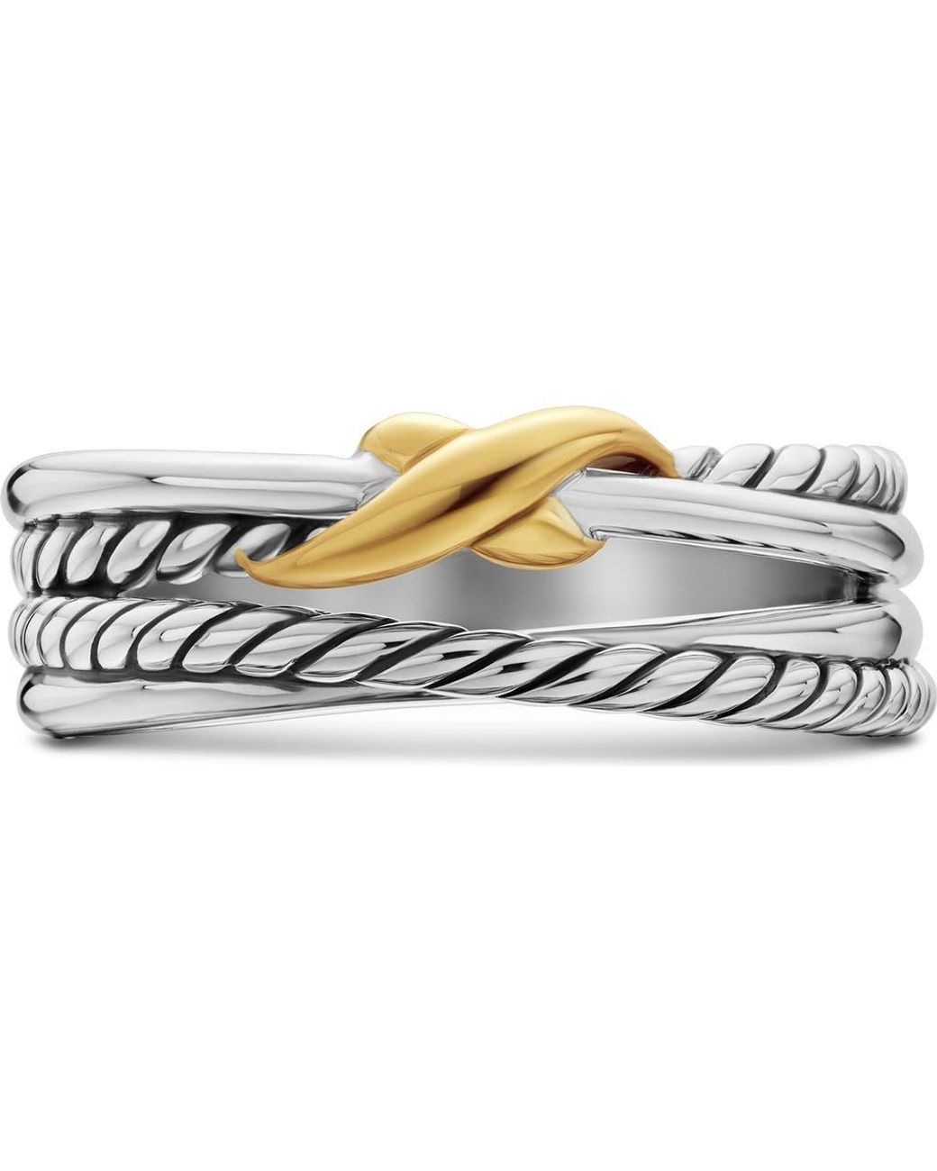 David Yurman White X Crossover Band Ring
