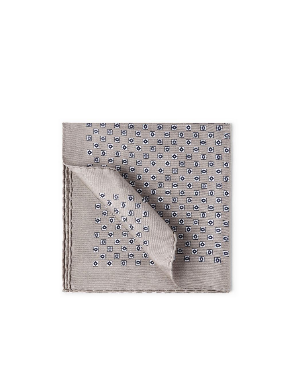 Brunello Cucinelli Gray Silk Pocket Square for men