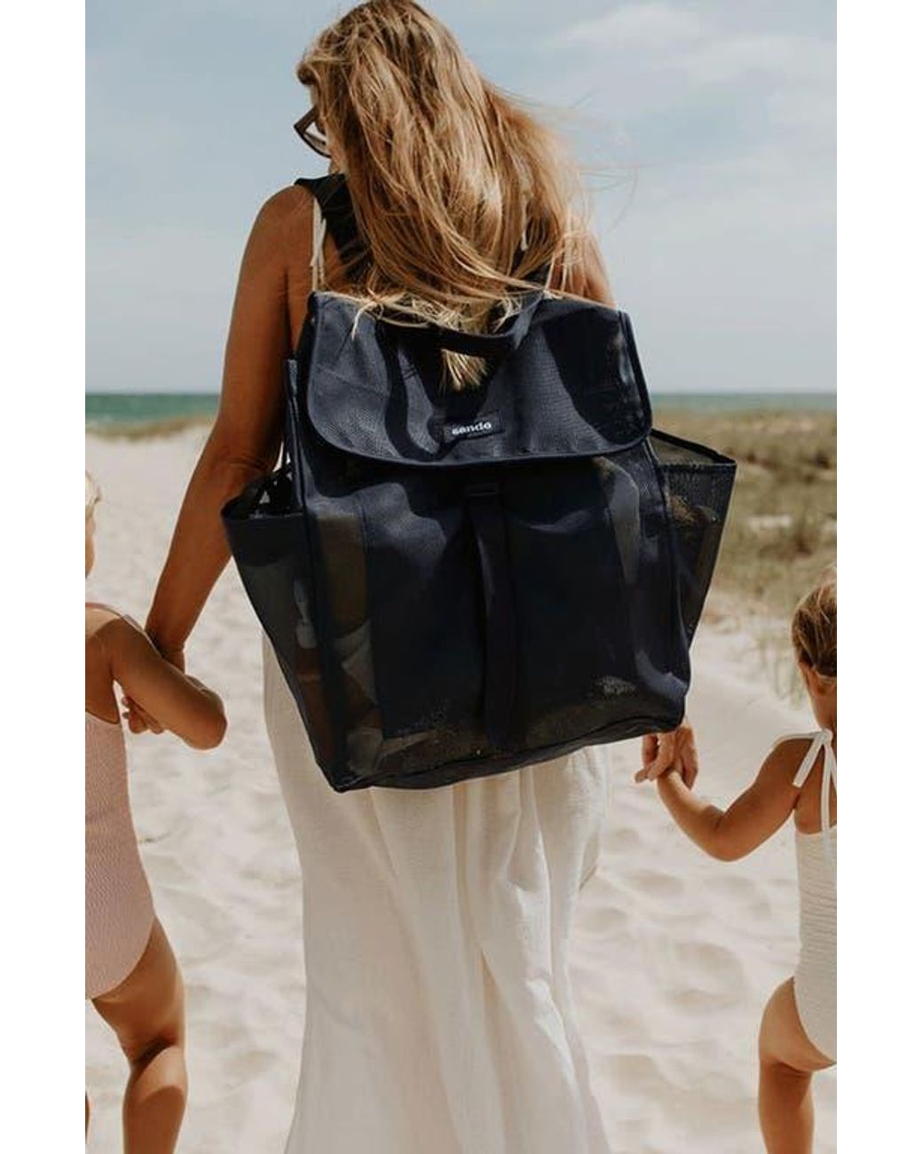 Sande Blue Beach Hauler Mesh Backpack