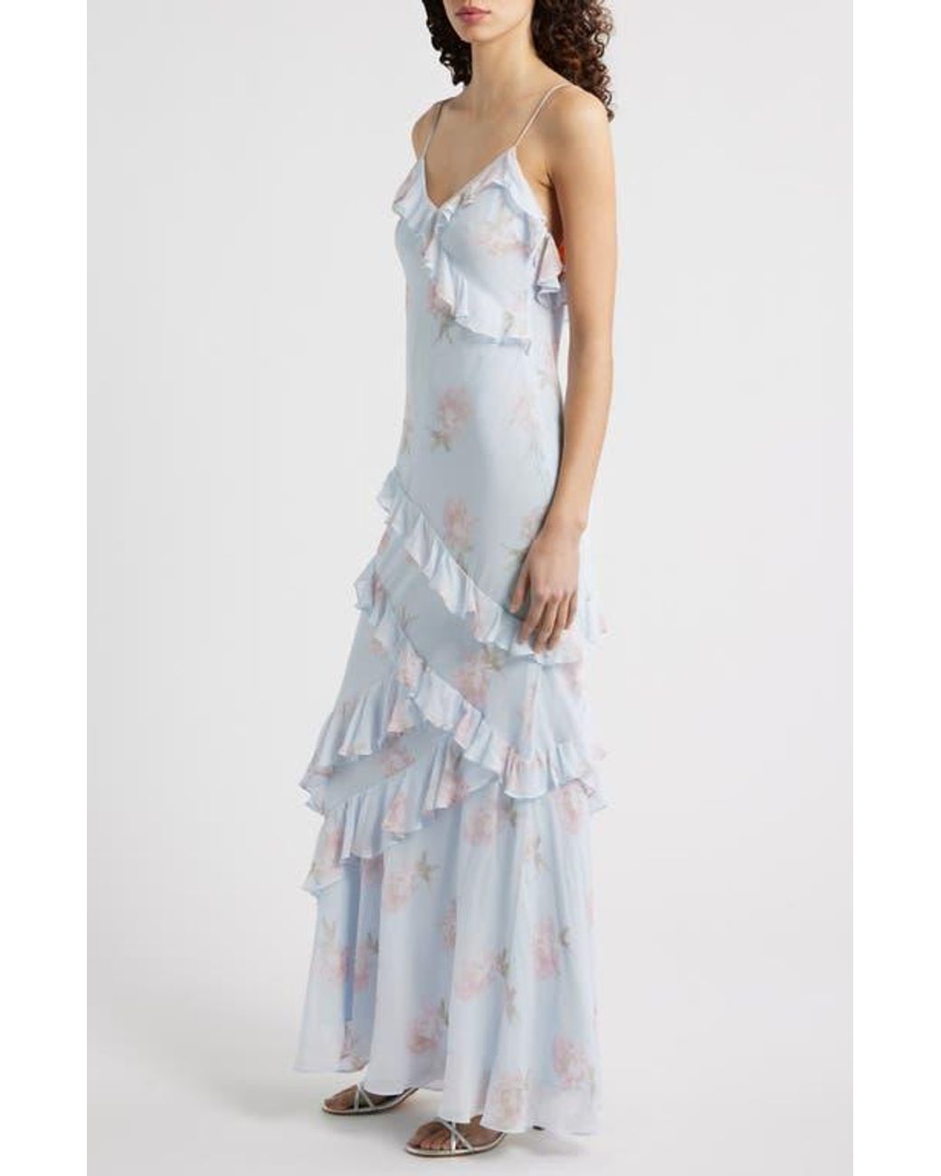 romantic dress Style Ruffle Dress– The Cottagecore Size:US 7.5 Wood Best Womens Denim Dresses