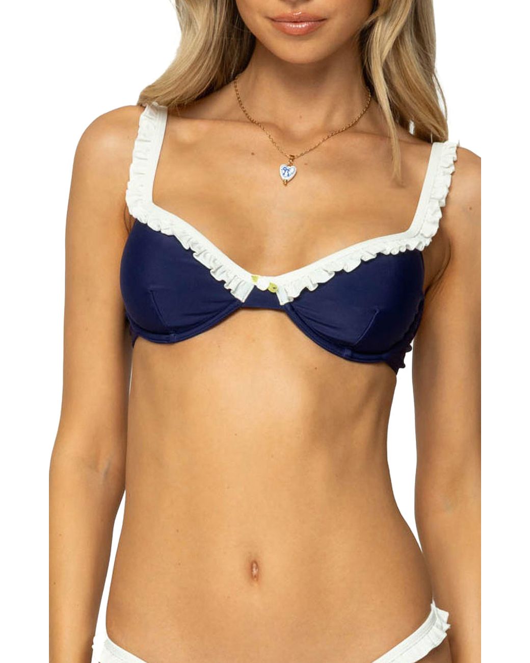 Edikted Blue Kellie Underwire Bikini Top