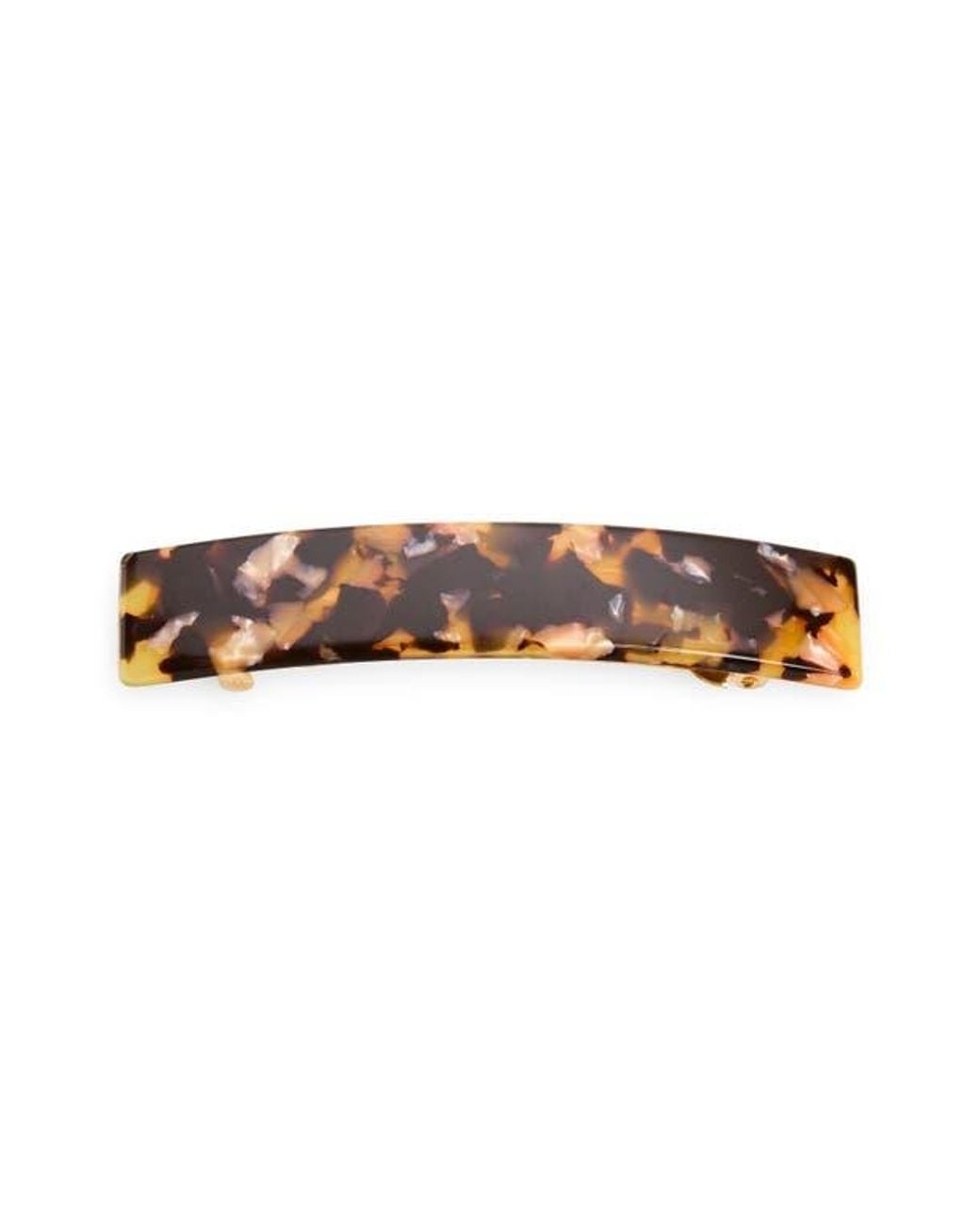 France Luxe Brown Rectangular Barrette