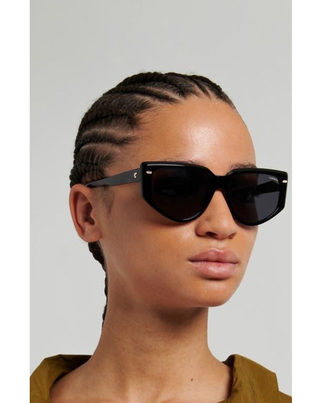 Carrera Black 57Mm Rectangular Sunglasses