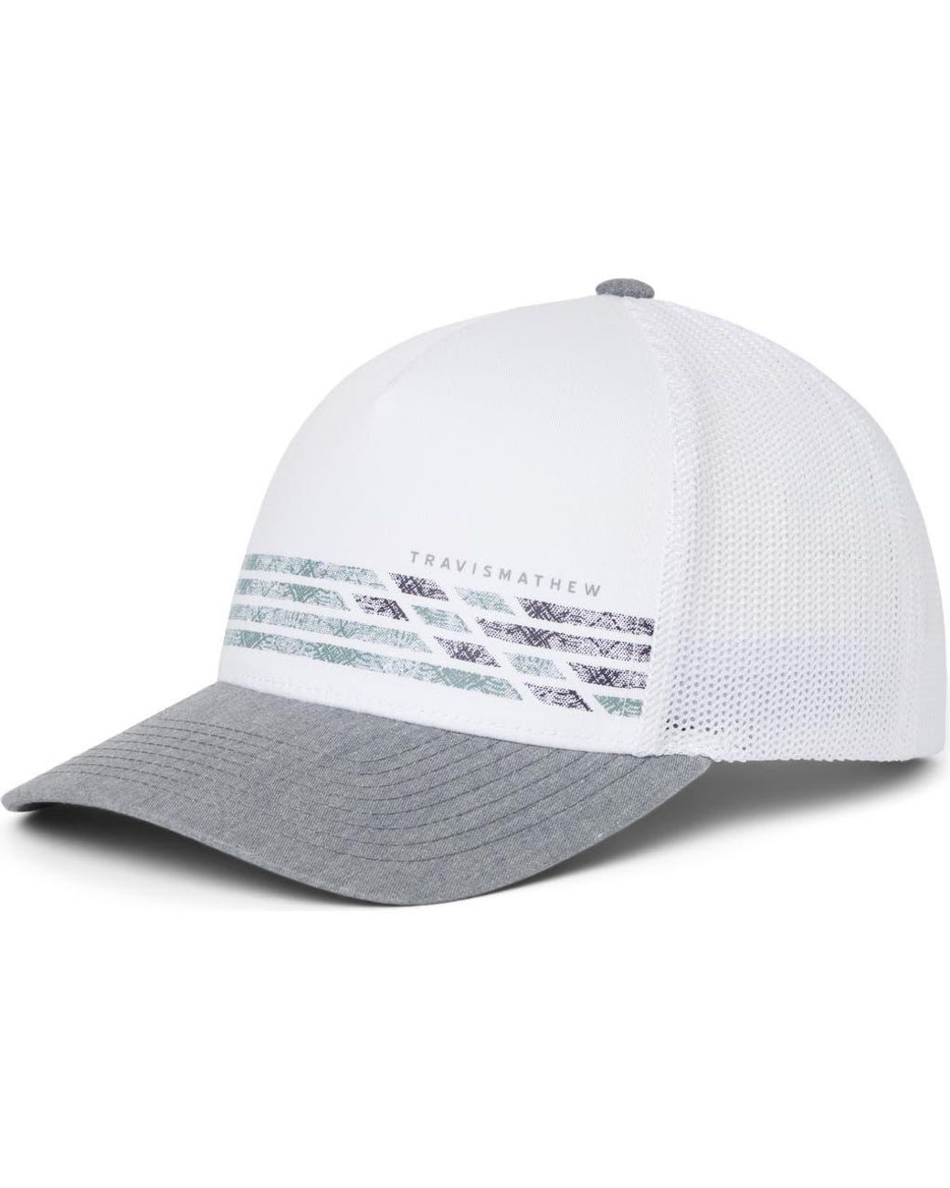 Travis Mathew White First Access Snapback Baseball Hat for men