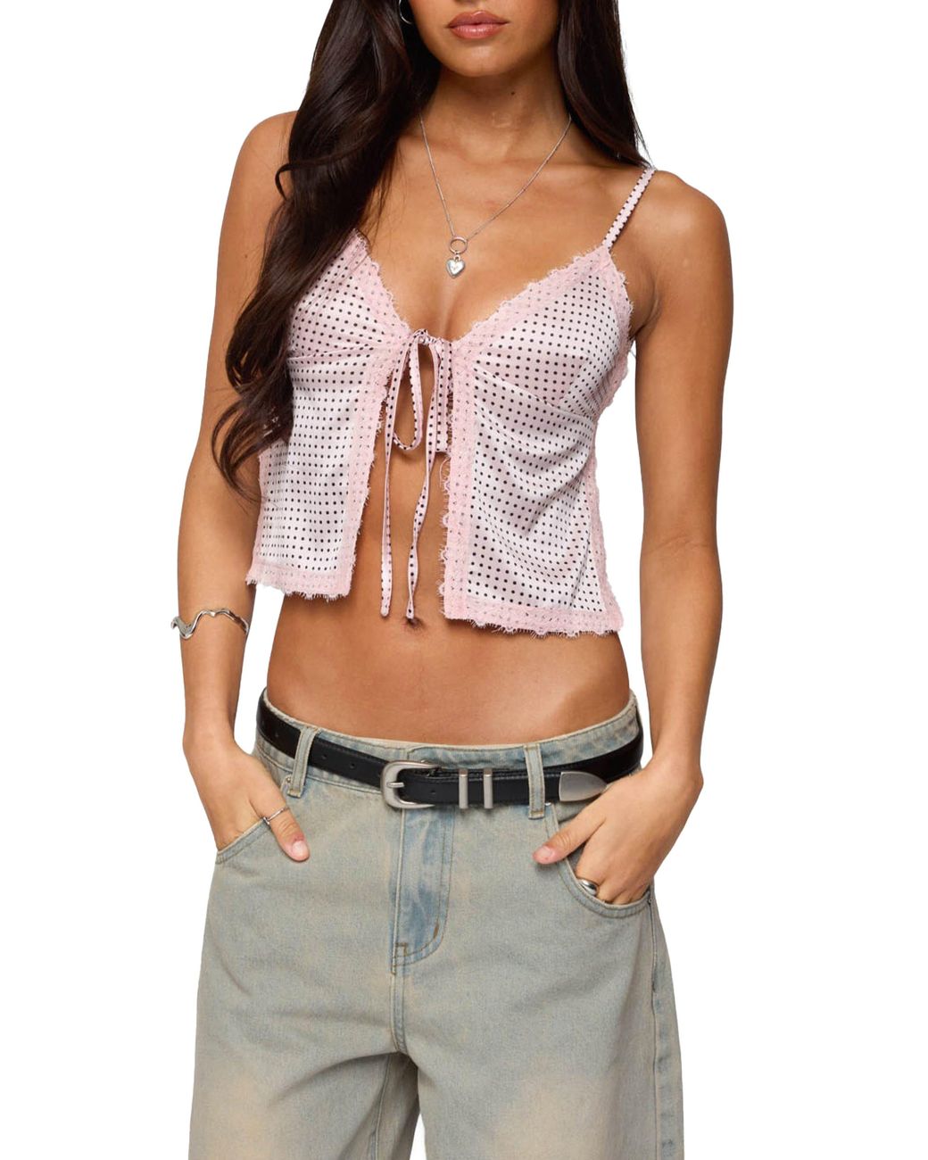 Edikted Multicolor Dot Backless Satin Camisole