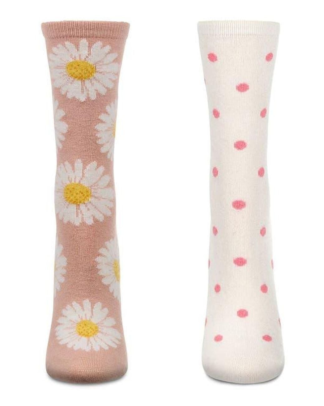 Memoi Pink Assorted 2-Pack Crew Socks