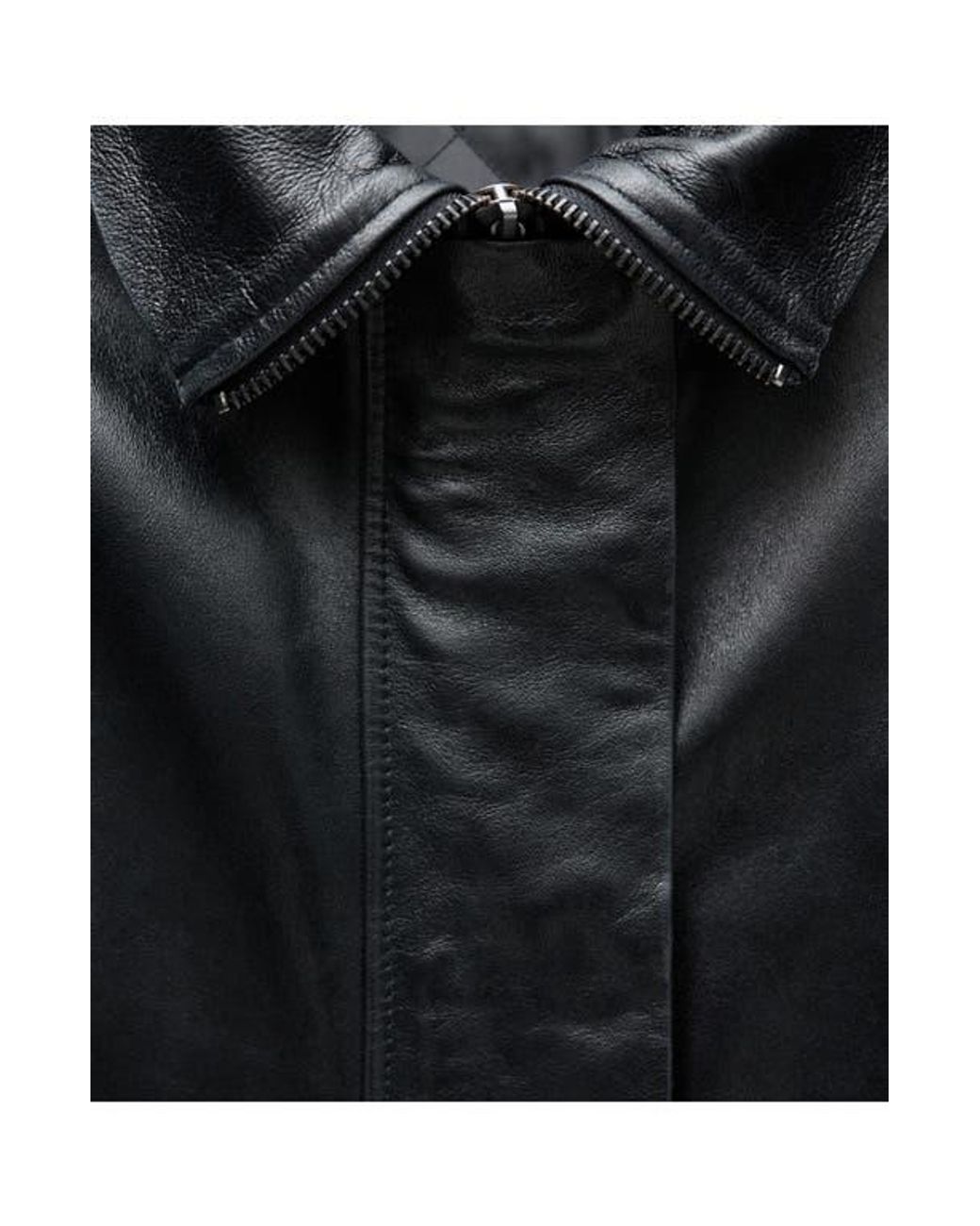 Mango Black Oversize Faux Leather Jacket