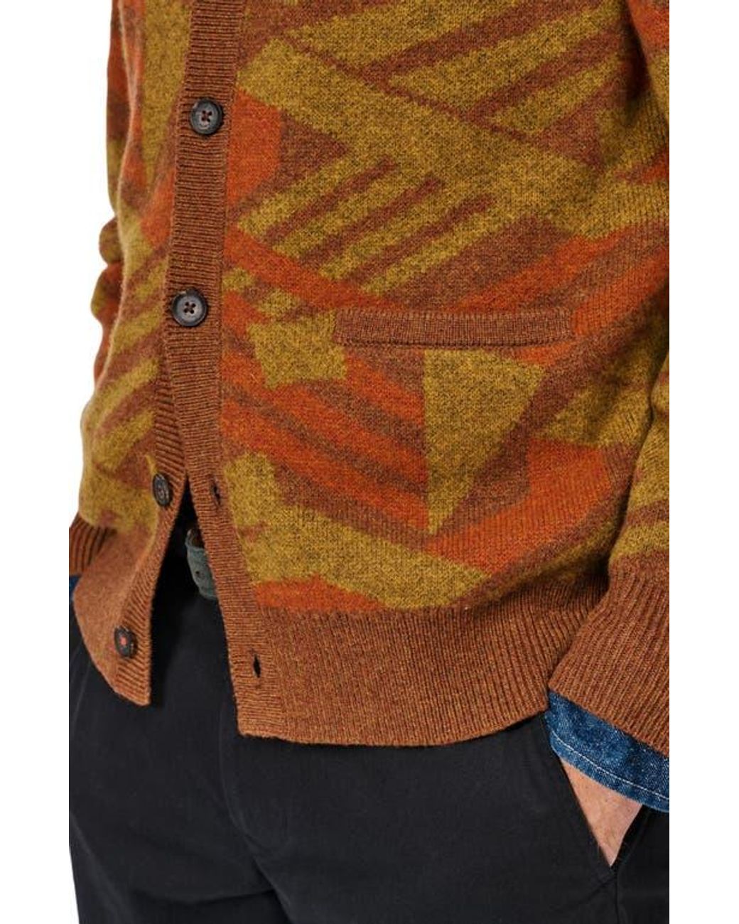 aubi Blue Blake Wool Cardigan for men