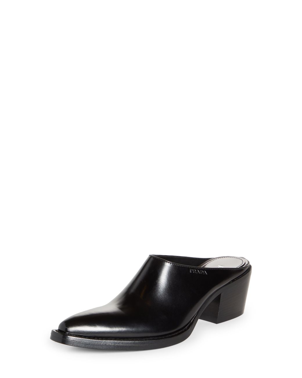 Prada Texano Pointed Toe Mule in Black | Lyst